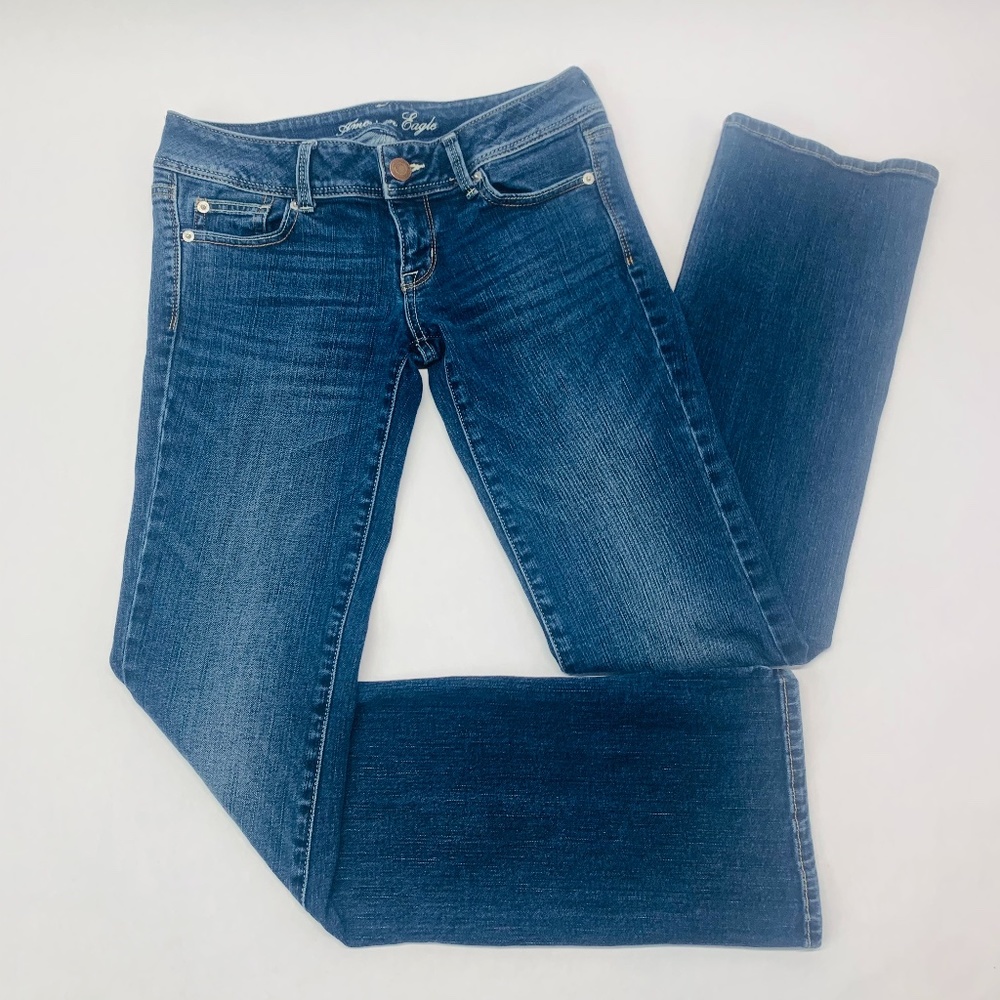 American Eagle Womens Jeans 4 Long Blue Slim Boot